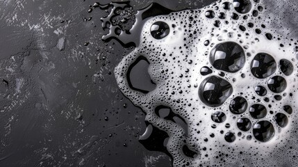 Wall Mural - a top view photo of a editorial shot of a soapy water, pure, clean, beautiful studio lighting, scandinavian