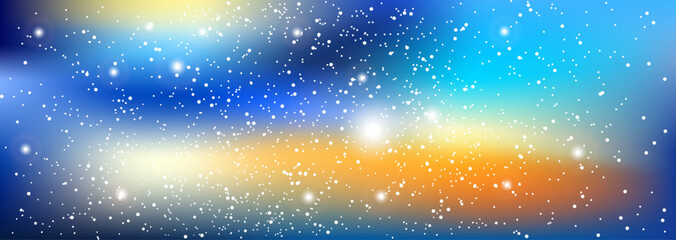 Wall Mural - Universe banner. Matrix of glowing stars. Space background.