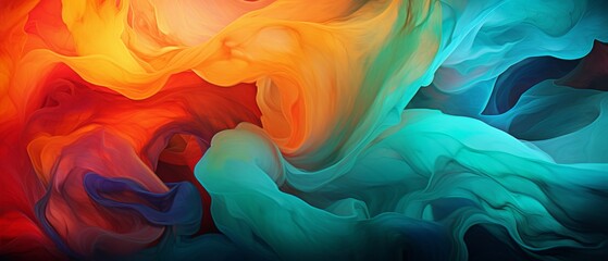 Wall Mural - Modern Abstract Organic panorama wallpaper background, bright colors, silk, ultra-resolution, amazing detail, banner Design, Elegant, wave background for document present
