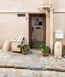 Alte Haustüre einer Ferienwohnung in St. Ives 