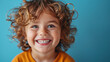 Joyful Kid: Studio Portrait of Smiling Child with Bright White Teeth, Advertising Purpose, Studio Photography