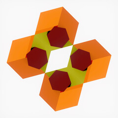 Aufkleber - Colorful symmetrical three-dimensional figures 3d rendering digital illustration