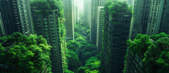 Wall Mural - eco friendly sustainable green city concept
