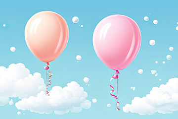 Sticker - colorful balloons background