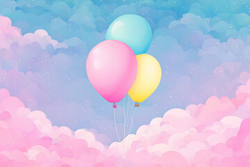 Sticker - colorful balloons background