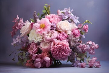 Wall Mural - a beautiful bouquet in a vase in the style of French floristry, Greeting card for March 8, Mother's Day or birthday