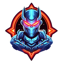 Futuristic Armored Soldier with Weapon, can be used for T-shirt Design Isolated on Transparent Background. Robotic Warrior Illustration