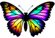 Colorful butterfly on transparent background. Generative AI.