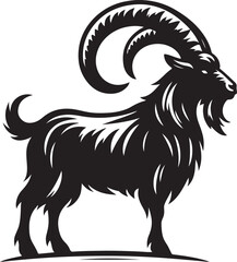 Canvas Print - Goat silhouette icon symbol logo black design vector illustration