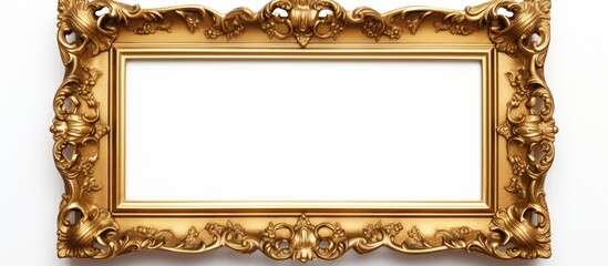 Gold Frame on a White Background.