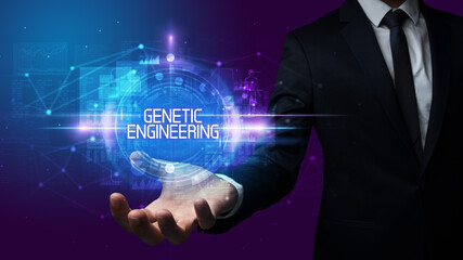 Poster - Man hand holding digital technology concept