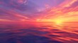 Vibrant Sunset Over Ocean A Serene Digital Art Experience, To showcase the serene and peaceful atmosphere of nature, specifically a beautiful sunset