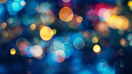 Wall Mural - a blue background with many small circles of different sizes. the circles are scattered throughout t