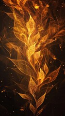 Poster - a long, curvy, orange leafy plant with a lot of gold and brown colors. the leaves are very thin and 