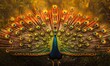 Spectacular Peacock with Luminous Feather Display in Radiant Splendor - Generative AI