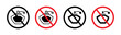 Forbidden Perfume Sign Line Icon Set. Scent Limit Symbol in black and blue color.