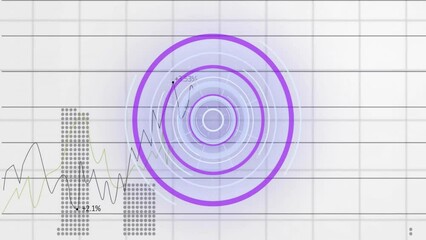 Wall Mural - Animation of diagrams and data processing over scope scanning