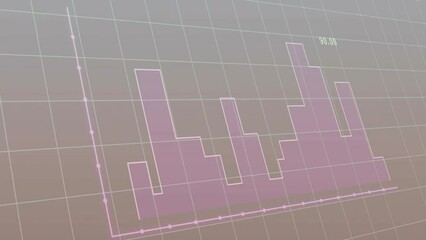 Poster - Animation of diagrams and data processing on gray background