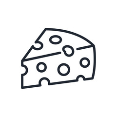 Wall Mural - cheese editable stroke outline icon isolated on white background flat vector illustration. pixel per