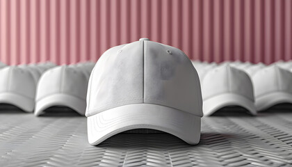 Wall Mural - White Baseball cap template.