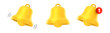 © Dmitrii - 3d notification bell icon set isolated on transparent background