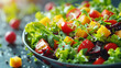 Photo of a colorful vegetable salad in a bowl.