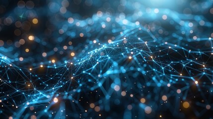 Poster - An artificial intelligence (AI) concept and a worldwide communication network.
