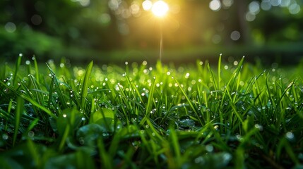 Poster - Grass that is fresh and green (shallow depth of field).