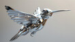 metal chrome plated calibers. metal bird, futuristic photography