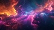 Generate an image of a vibrant and colorful nebula