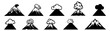 Volcano silhouette set vector design big pack of illustration and icon