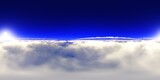 Fototapeta Natura - Panorama of clouds, HDRI, environment map , Round panorama, spherical panorama, equidistant projection, panorama 360, flying above the clouds,sky above the clouds, 3D rendering
