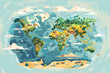 © Lake Stylez - Illustration der Weltkarte: Globales Verständnis und geografische Vielfalt