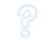 © Soaps - Question mark, hand draw, chalk sketching isolated on white clipart transparent background	 blue neon style