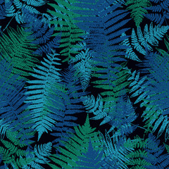  Vector Tropical Fern Leaf Colorful Seamless Pattern. Floral Background Fern Leaves.
