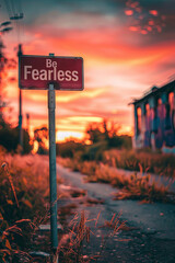 Poster - Be fearless sign