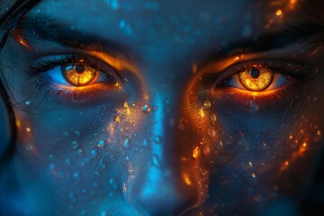Poster - A blend of colors creating an abstract gradient with defocused light for backgrounds or design