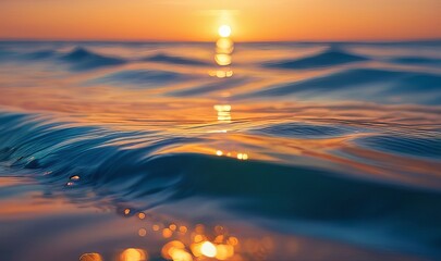 Sticker - Water wave beach with sun light 