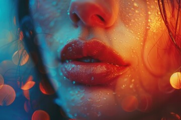 Poster - This image features a smooth transition from blue to orange hues creating a soothing abstract background
