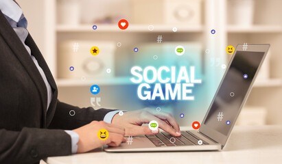 Poster - Freelance woman using laptop concept concept
