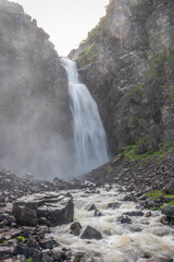 Wall Mural - The majestic waterfall Njupeskar in northern Sweden