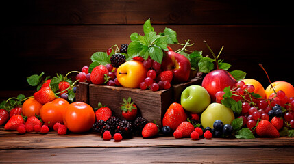 Wall Mural - assortment of fresh fruits