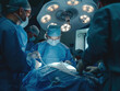 Surgeons in a hospital operating on a patient.