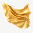 Elegant satin cloth waving in the air, isolated on transparent PNG background. AI generative