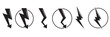 flash lightning bolt icon. Electric power symbol. Power energy sign, vector illustration. Power fast speed logotype