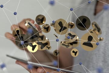 Poster - using social network connection 3D rendering