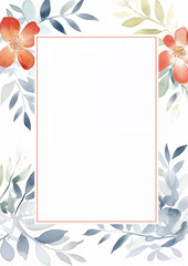 Wall Mural - watercolor vertical floral frame border decoration elements - wedding card invitation illustration design asset.