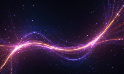 Abstract dark background with swirling electric lines and radiating energy, reminiscent of cosmic galaxy. vastness of space.