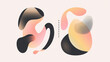Abstract vector shapes in pastel colors, creating an elegant and premium logo for the Glowing Holographic Gradient. Trendy Website background. Music remix background banner.Copy paste area for texture