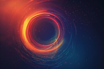Wall Mural - Colorful HUD Circle interface line abstract futuristic technology background. Generative AI